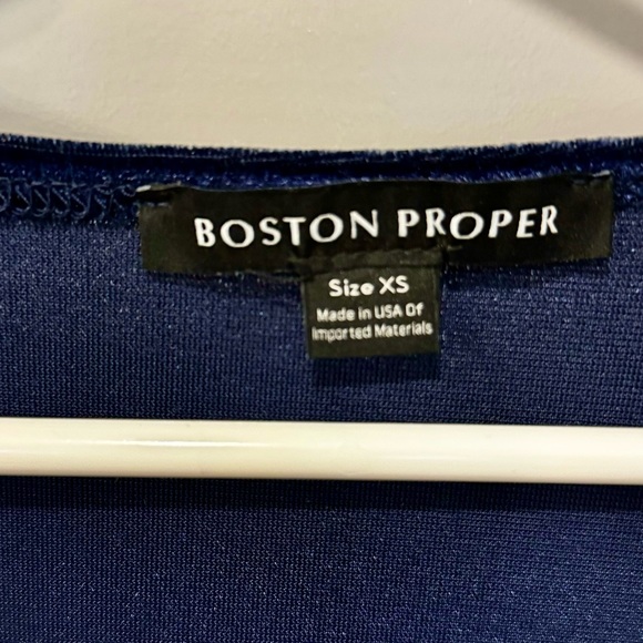 Boston Proper 3/4 Sleeve Blue Velvet Top Size XS - Picture 2 of 4